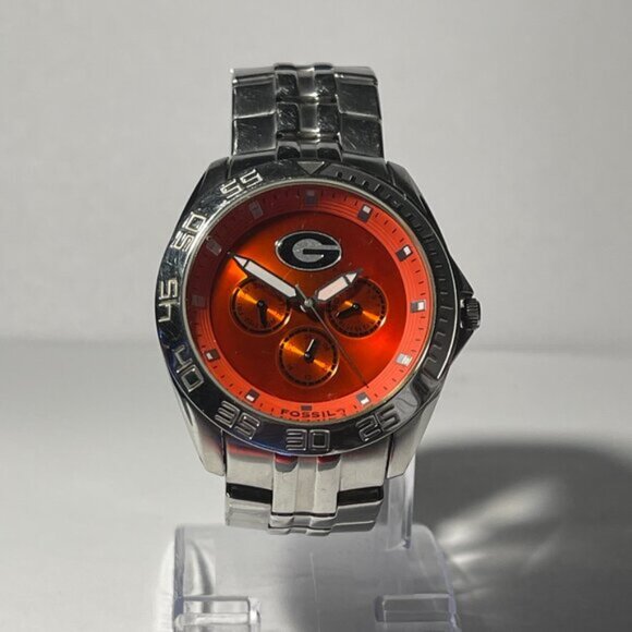 Georgia Bulldogs NCAA Stainless-Steel Chronograph Men's Watch by Fossil NEW - Picture 7 of 9